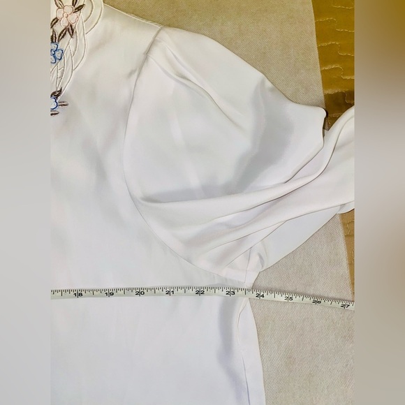 Blair White Long Sleeve Embellished Blouse - Picture 4 of 6